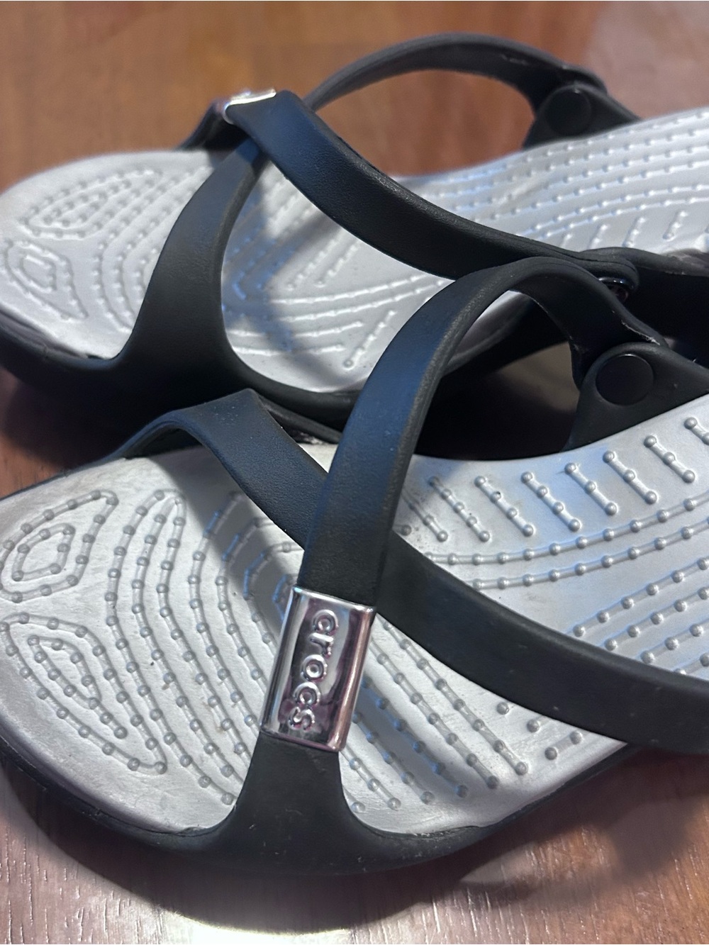 Crocs Sandals Womens Size 9 Cyprus IV Slip on Slide Heel Strappy 14558 Black - Picture 9 of 13